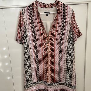 J. Crew Patterned Short Sleeve Dress